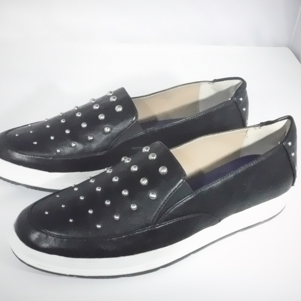 Adrienne Vittadini Black Leather Sport Slip On